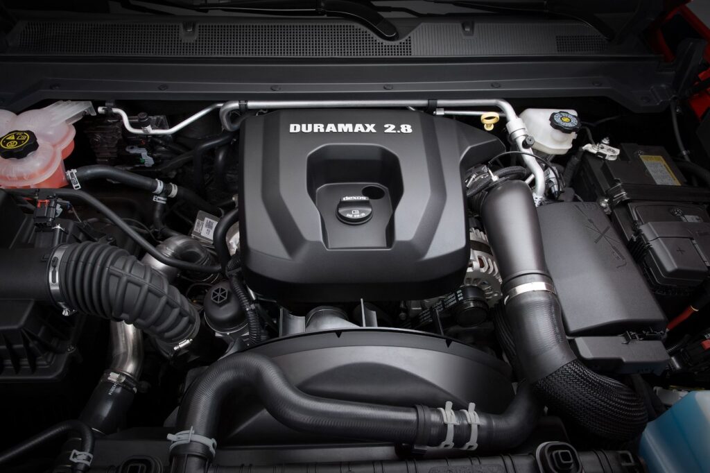 2016 Chevy Colorado Duramax under the hood. 