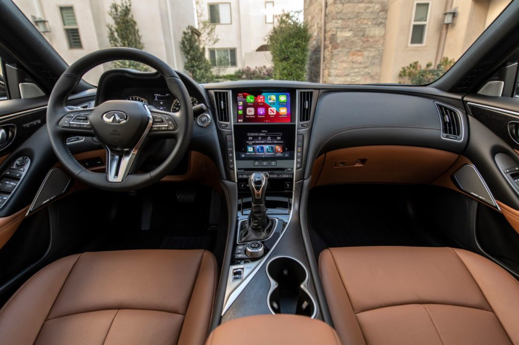 2021 Infiniti Q50 interior layout. 