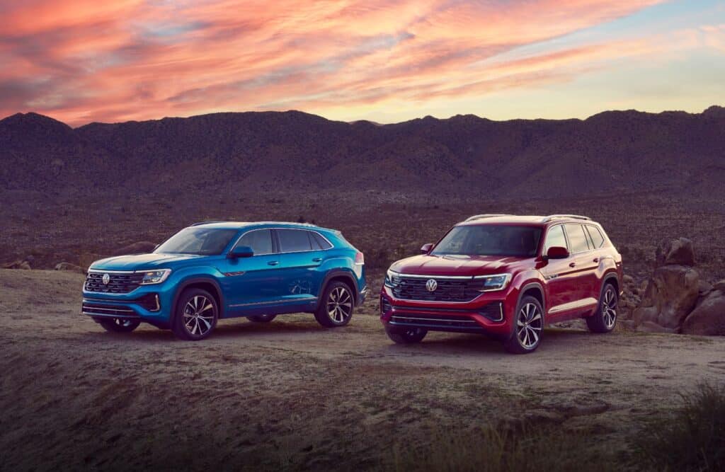 2024 VW Atlas Cross Sport (right) and VW Atlas.