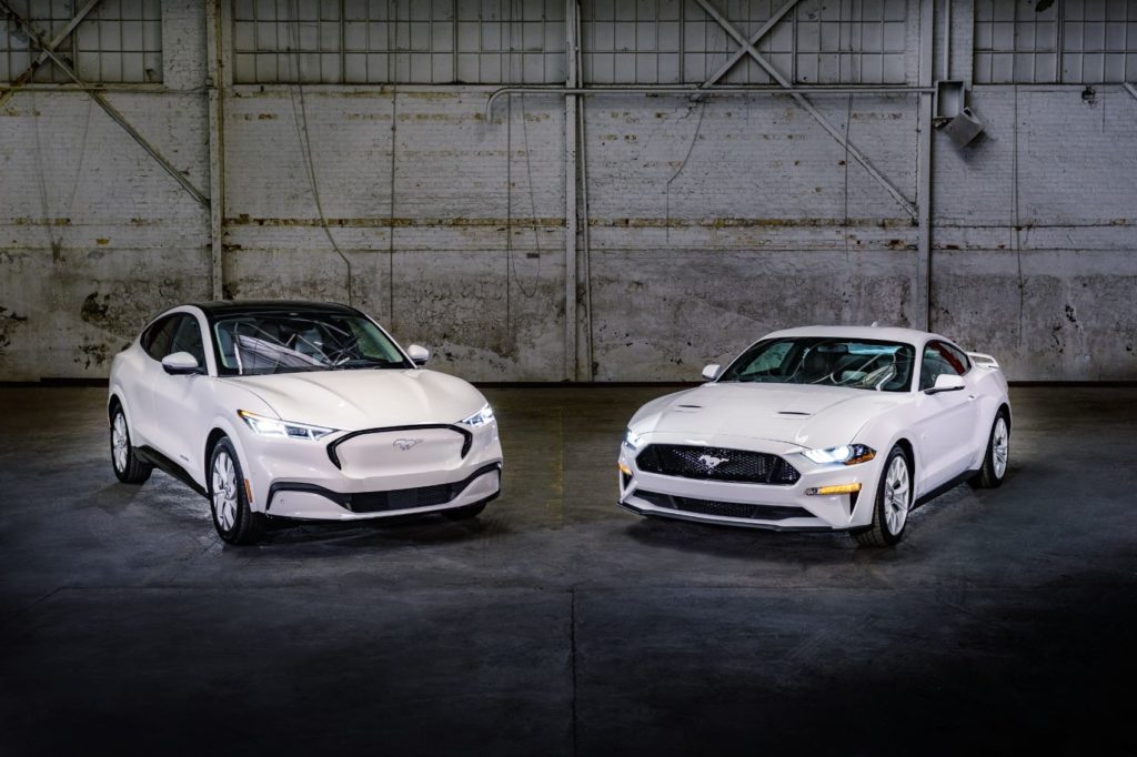 Ford is introducing the Mustang Ice White Edition Appearance Package for both the Mustang coupe and Mustang Mach-E. 