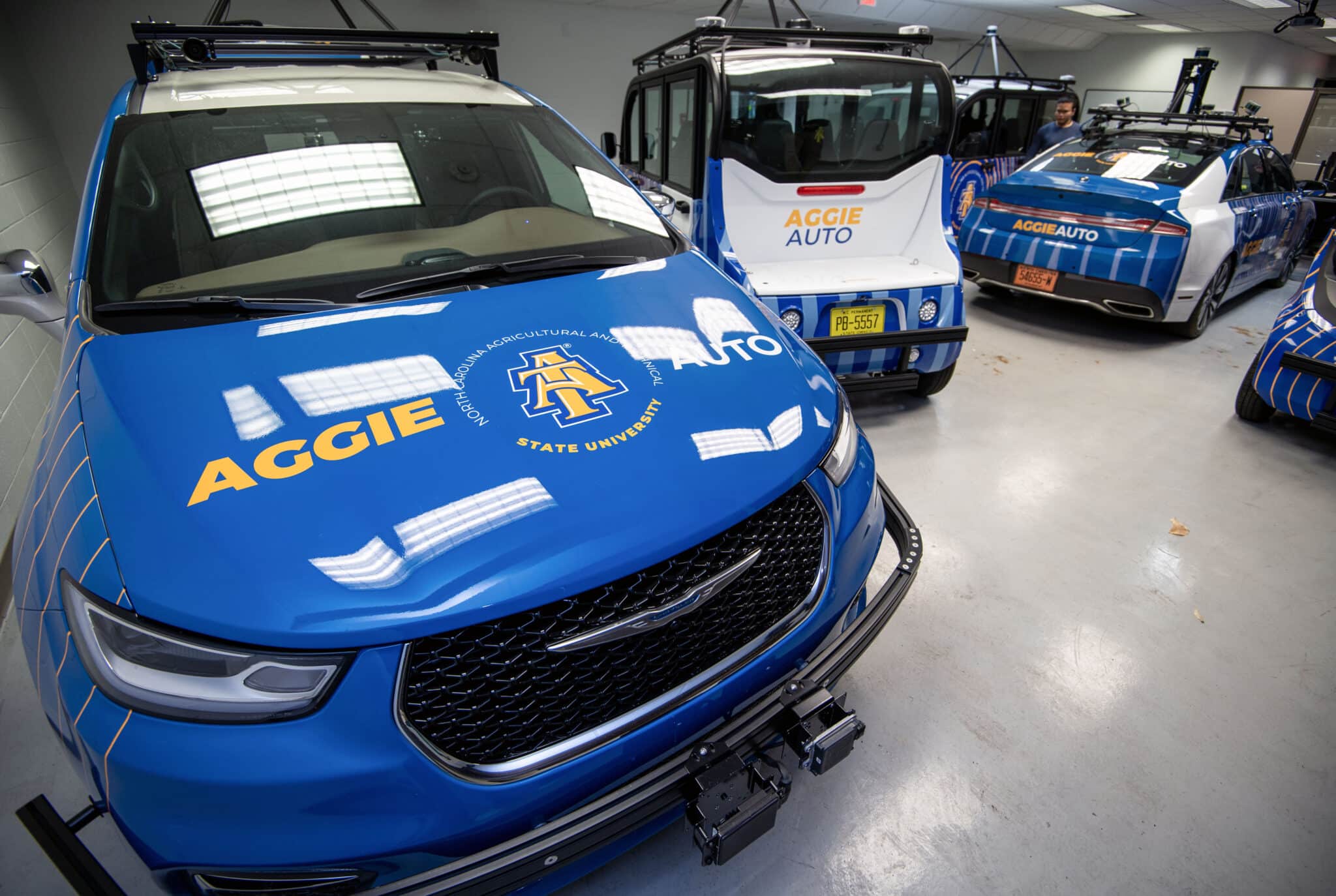 several of nc a&t self-driving car prototypes