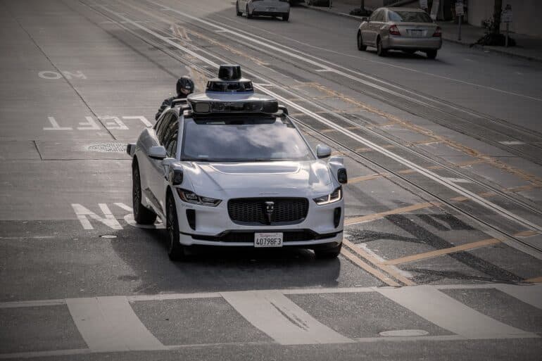 a self-driving car on the streets of san francisco