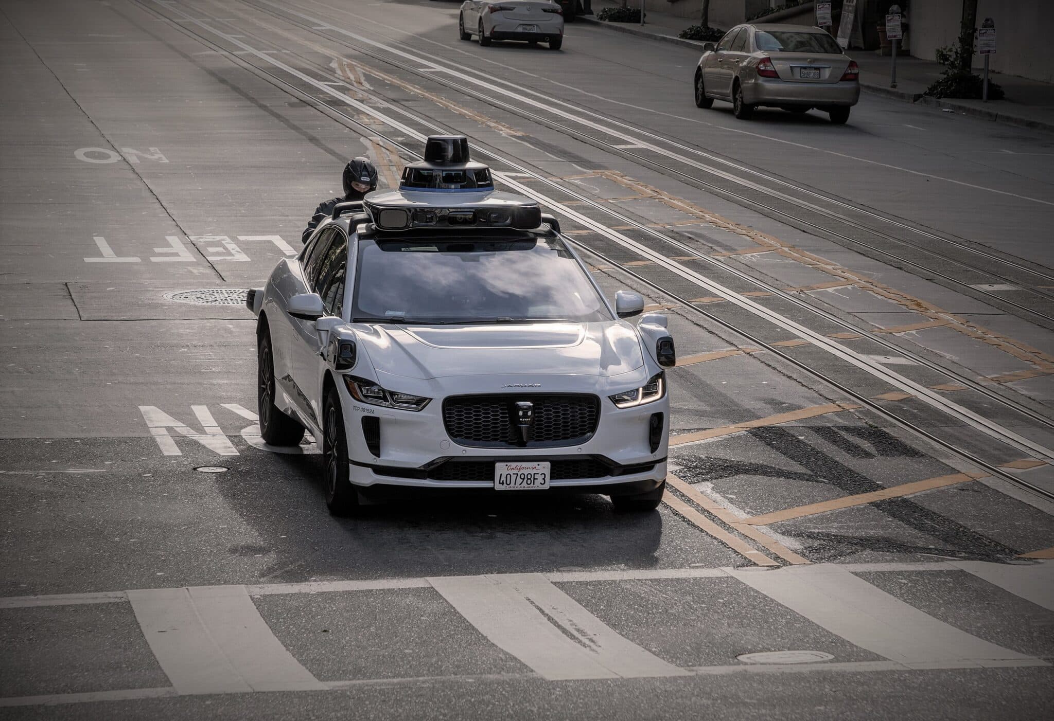 a self-driving car on the streets of san francisco